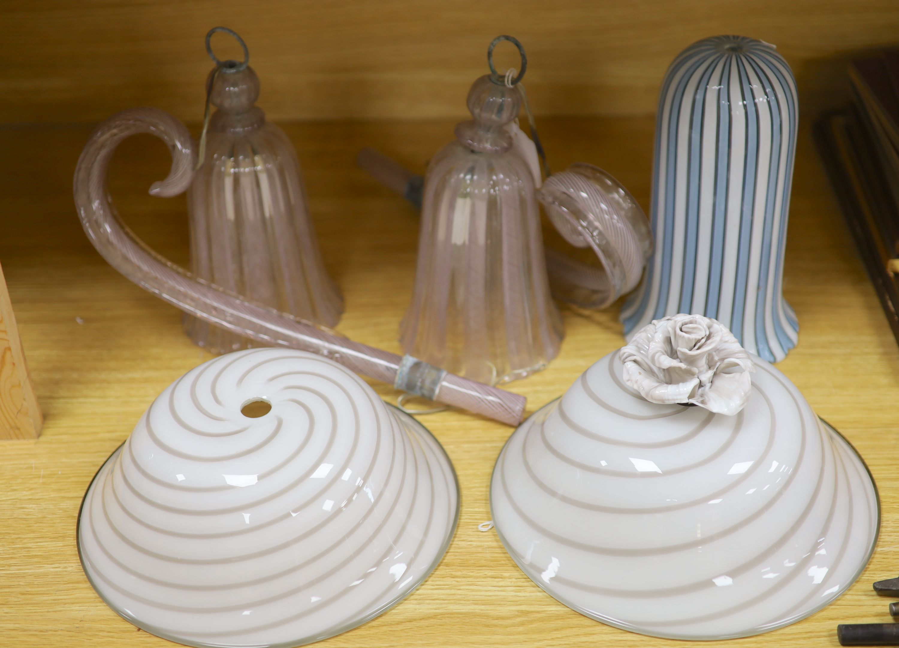 A collection of Italian glass lighting,